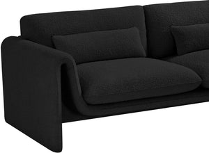 Stylus Black Boucle Fabric Sofa 198Black-S Meridian Furniture