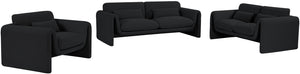 Stylus Black Boucle Fabric Sofa 198Black-S Meridian Furniture
