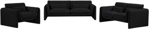 Stylus Black Boucle Fabric Sofa 198Black-S Meridian Furniture
