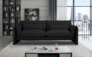 Stylus Black Boucle Fabric Sofa 198Black-S Meridian Furniture