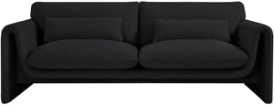 Stylus Black Boucle Fabric Sofa 198Black-S Meridian Furniture