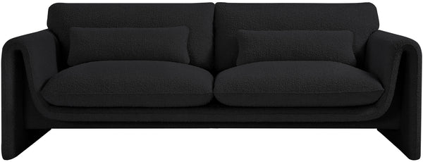 Stylus Black Boucle Fabric Sofa 198Black-S Meridian Furniture