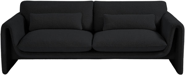 Stylus Black Boucle Fabric Sofa 198Black-S Meridian Furniture