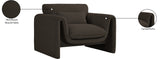 Stylus Brown Boucle Fabric Chair 198Brown-C Meridian Furniture