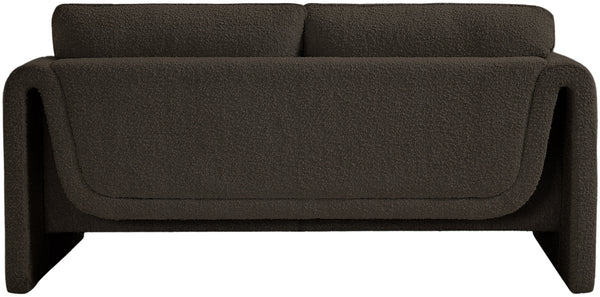 Stylus Brown Boucle Fabric Loveseat 198Brown-L Meridian Furniture