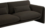 Stylus Brown Boucle Fabric Sofa 198Brown-S Meridian Furniture