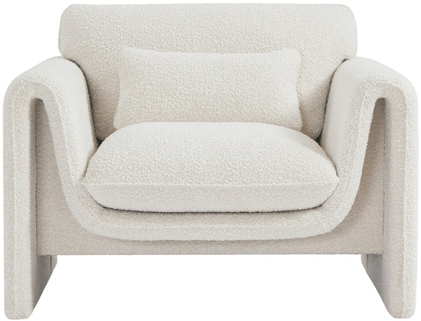 Stylus Cream Boucle Fabric Chair 198Cream-C Meridian Furniture