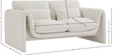 Stylus Cream Boucle Fabric Loveseat 198Cream-L Meridian Furniture