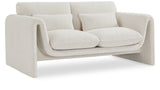 Stylus Cream Boucle Fabric Loveseat 198Cream-L Meridian Furniture