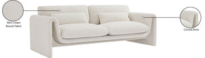 Stylus Cream Boucle Fabric Sofa 198Cream-S Meridian Furniture