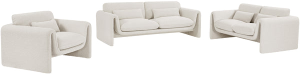 Stylus Cream Boucle Fabric Sofa 198Cream-S Meridian Furniture