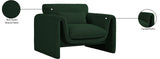 Stylus Green Boucle Fabric Chair 198Green-C Meridian Furniture