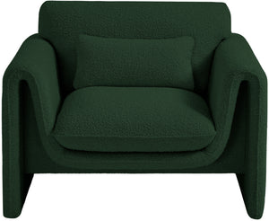 Stylus Green Boucle Fabric Chair 198Green-C Meridian Furniture