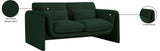 Stylus Green Boucle Fabric Loveseat 198Green-L Meridian Furniture