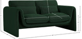 Stylus Green Boucle Fabric Loveseat 198Green-L Meridian Furniture