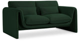 Stylus Green Boucle Fabric Loveseat 198Green-L Meridian Furniture