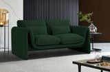 Stylus Green Boucle Fabric Loveseat 198Green-L Meridian Furniture