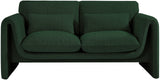 Stylus Green Boucle Fabric Loveseat 198Green-L Meridian Furniture