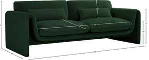 Stylus Green Boucle Fabric Sofa 198Green-S Meridian Furniture