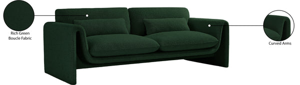 Stylus Green Boucle Fabric Sofa 198Green-S Meridian Furniture