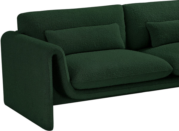 Stylus Green Boucle Fabric Sofa 198Green-S Meridian Furniture