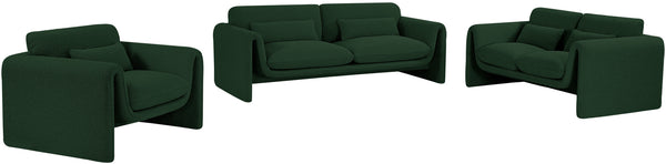 Stylus Green Boucle Fabric Sofa 198Green-S Meridian Furniture
