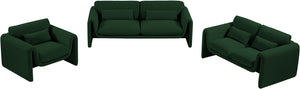 Stylus Green Boucle Fabric Sofa 198Green-S Meridian Furniture
