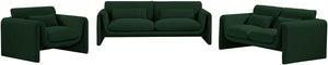 Stylus Green Boucle Fabric Sofa 198Green-S Meridian Furniture