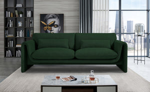 Stylus Green Boucle Fabric Sofa 198Green-S Meridian Furniture