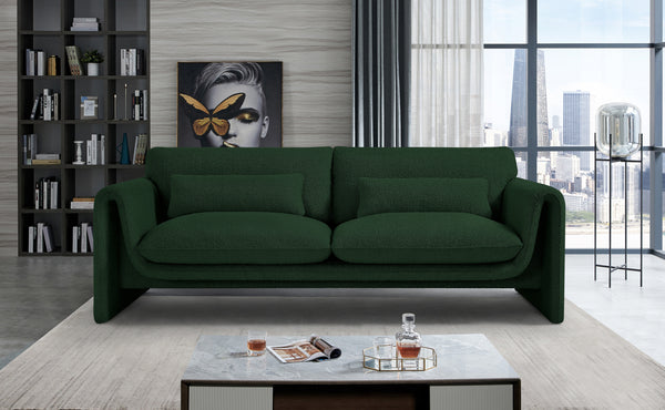 Stylus Green Boucle Fabric Sofa 198Green-S Meridian Furniture