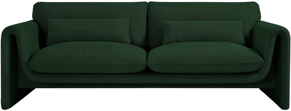 Stylus Green Boucle Fabric Sofa 198Green-S Meridian Furniture