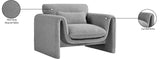 Stylus Grey Boucle Fabric Chair 198Grey-C Meridian Furniture