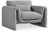 Stylus Grey Boucle Fabric Chair 198Grey-C Meridian Furniture