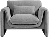 Stylus Grey Boucle Fabric Chair 198Grey-C Meridian Furniture