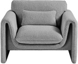 Stylus Grey Boucle Fabric Chair 198Grey-C Meridian Furniture