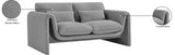 Stylus Grey Boucle Fabric Loveseat 198Grey-L Meridian Furniture