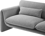 Stylus Grey Boucle Fabric Loveseat 198Grey-L Meridian Furniture