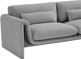 Stylus Grey Boucle Fabric Loveseat 198Grey-L Meridian Furniture