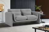 Stylus Grey Boucle Fabric Loveseat 198Grey-L Meridian Furniture