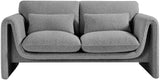 Stylus Grey Boucle Fabric Loveseat 198Grey-L Meridian Furniture