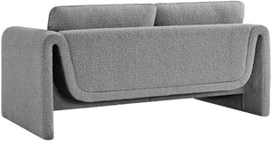 Stylus Grey Boucle Fabric Loveseat 198Grey-L Meridian Furniture
