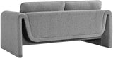 Stylus Grey Boucle Fabric Loveseat 198Grey-L Meridian Furniture