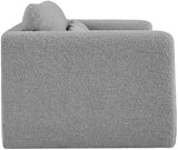 Stylus Grey Boucle Fabric Loveseat 198Grey-L Meridian Furniture