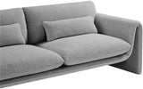 Stylus Grey Boucle Fabric Loveseat 198Grey-L Meridian Furniture