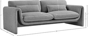 Stylus Grey Boucle Fabric Sofa 198Grey-S Meridian Furniture