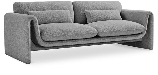 Stylus Grey Boucle Fabric Sofa 198Grey-S Meridian Furniture