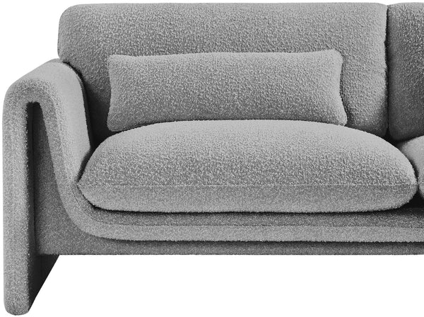Stylus Grey Boucle Fabric Sofa 198Grey-S Meridian Furniture
