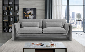 Stylus Grey Boucle Fabric Sofa 198Grey-S Meridian Furniture