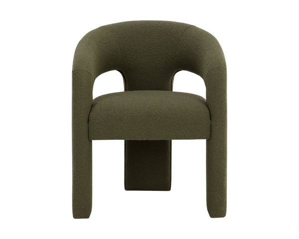 Sunpan Isidore Dining Chair - Contemporary Elegance with Curved Backrest and Clean Lines for Stylish Comfort Copenhagen Olive