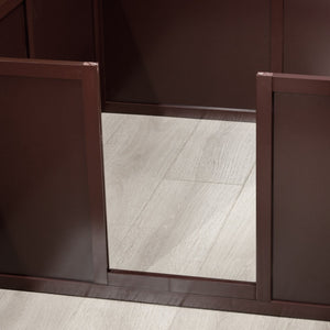 English Elm Pawhut Whelping Box For Dogs - Spacious, Durable, Two-Room Design With Removable Doors, Coffee Finish W2225P200572-GIGA